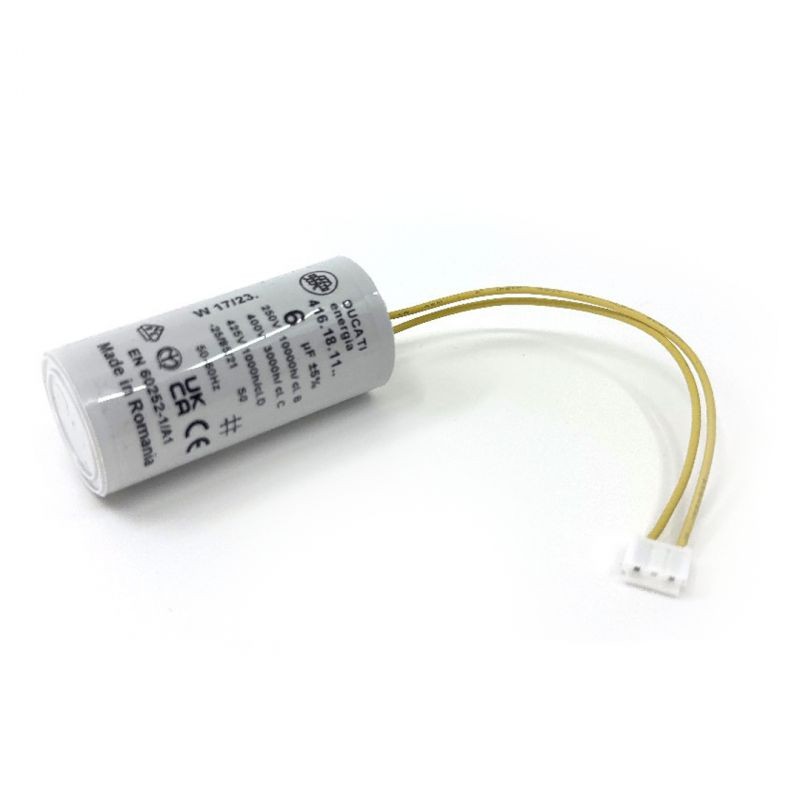 Condensateur 6 µF fils connecteur JST BUBENDORFF pour moteur volet roulant