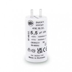 Condensateur 5,5 µF cosses Faston 2.8mm pour moteur volet roulant