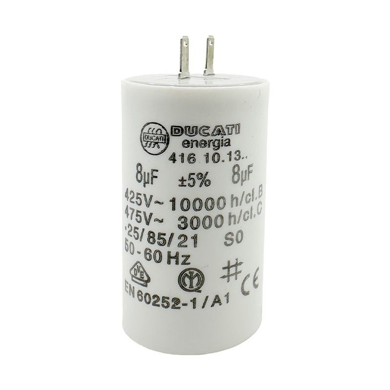 Condensateur 8 µF cosses Faston 2.8mm pour moteur volet roulant