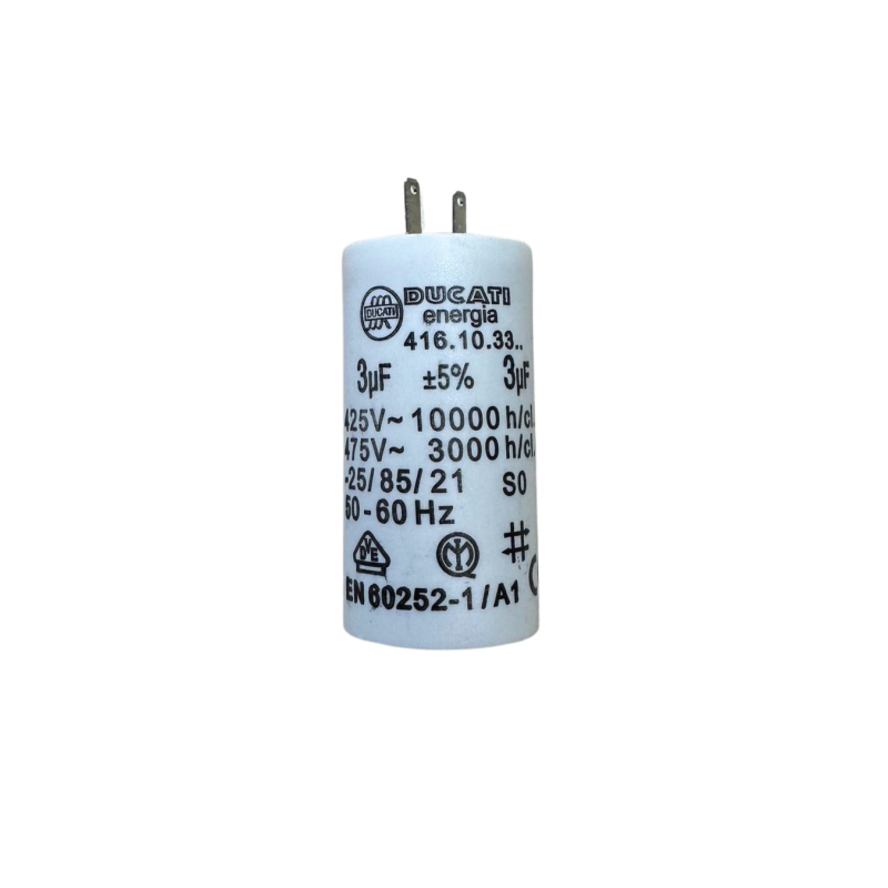 Condensateur 3 µF cosses Faston 2.8mm pour moteur volet roulant