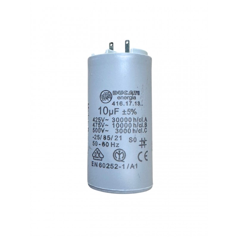 Condensateur 10 µF cosses Faston 2.8mm pour moteur volet roulant