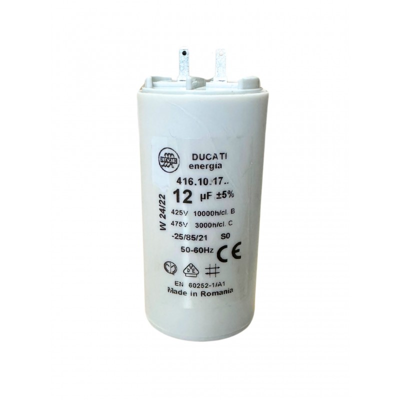 Condensateur 12 µF cosses Faston 2.8mm pour moteur volet roulant