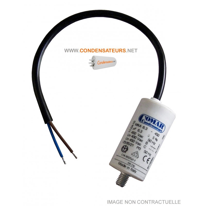 Condensateur 6mf 450V pour moteur leroy somer Condensateur 6mf 450V pour moteur leroy somer