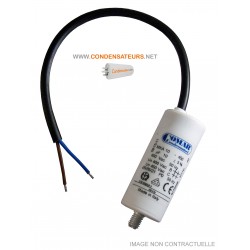 Condensateur 10mf 450V à câble pour démarrage moteur LEROY SOMER LS71P 0.37kW