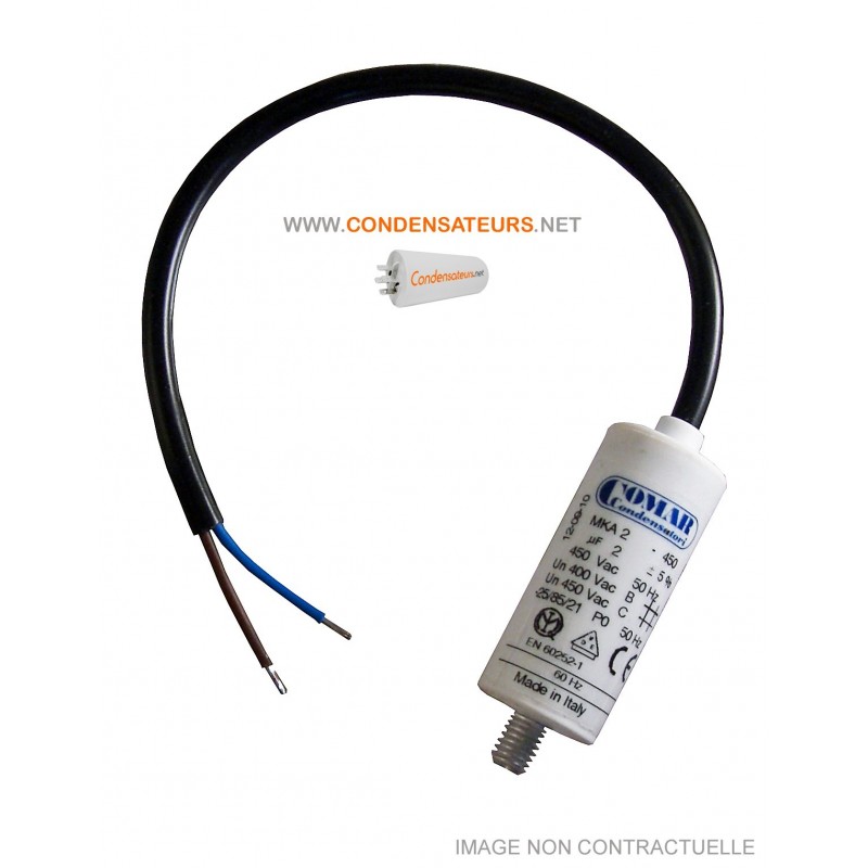 Condensateur de démarrage 2 mf 450V à câble Condensateur de démarrage 2 mf 450V à câble
