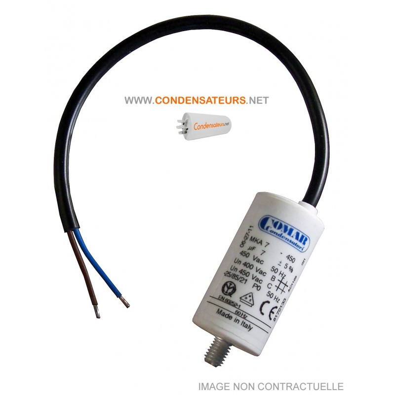 Condensateur de démarrage 7mf 450V à câble Condensateur de démarrage 7mf 450V à câble