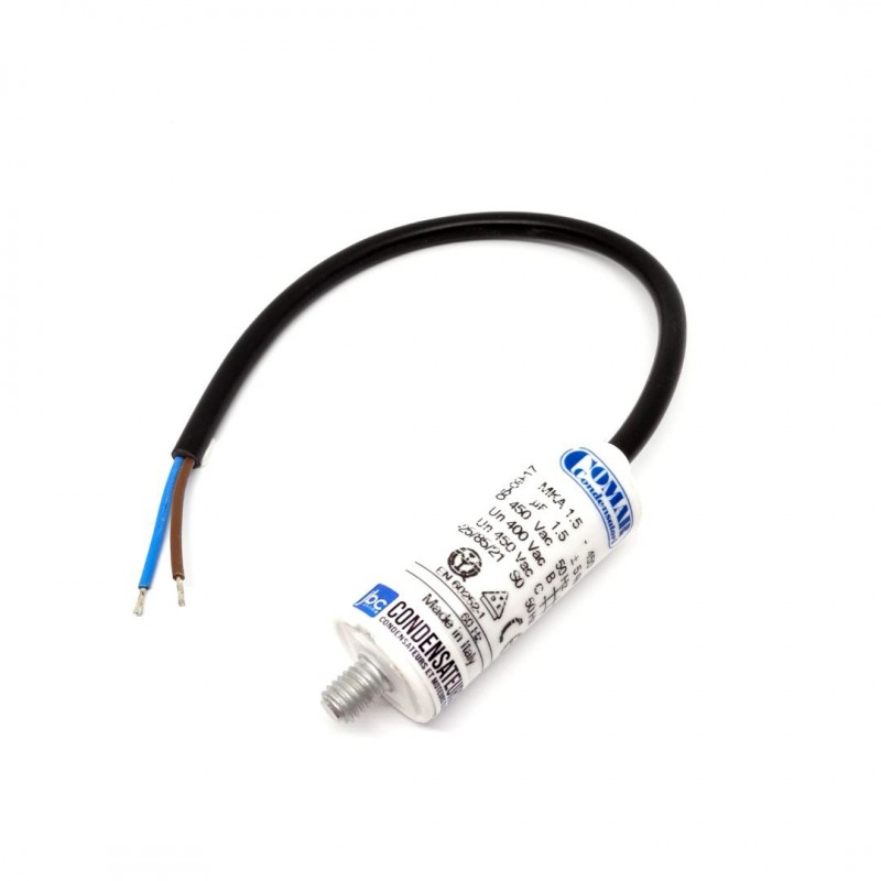 Condensateur permanent 1.5µf à cable pour moteur électrique