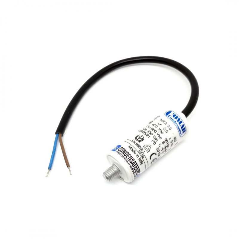Condensateur 2.5µF à câble pour moteur électrique Condensateur 2.5µF à câble pour moteur électrique
