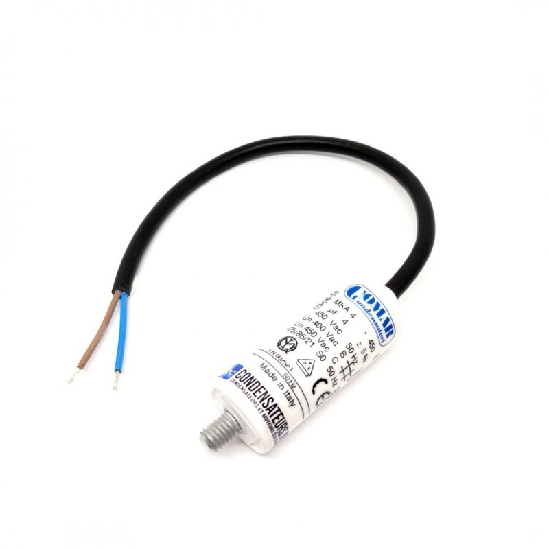 Condensateur permanent 4µF à câble pour moteur électrique Condensateur permanent 4µF à câble pour moteur électrique