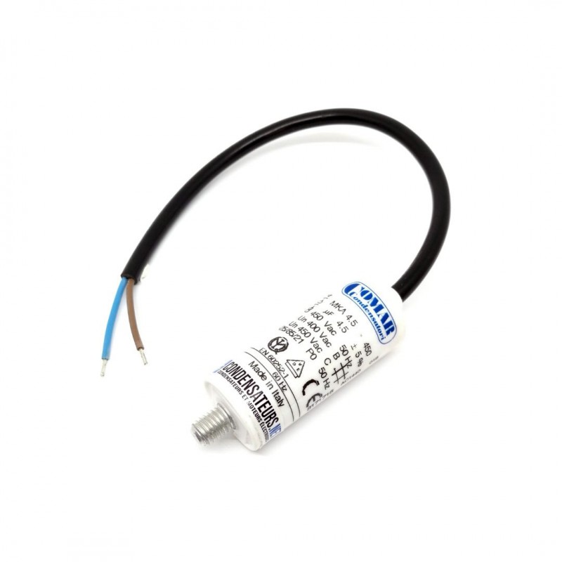 Condensateur permanent 4µF à câble pour moteur électrique Condensateur permanent 4µF à câble pour moteur électrique