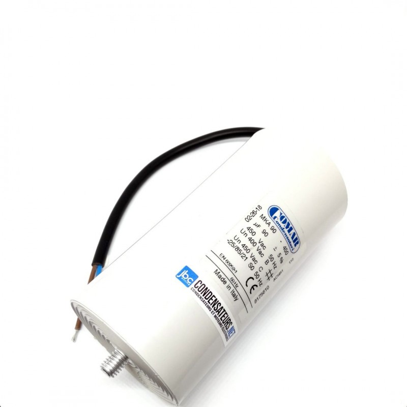 Condensateur permanent 90µF à câble pour moteur électrique Condensateur permanent 90µF à câble pour moteur électrique